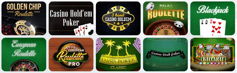 Jeux de table au Parklane Casino